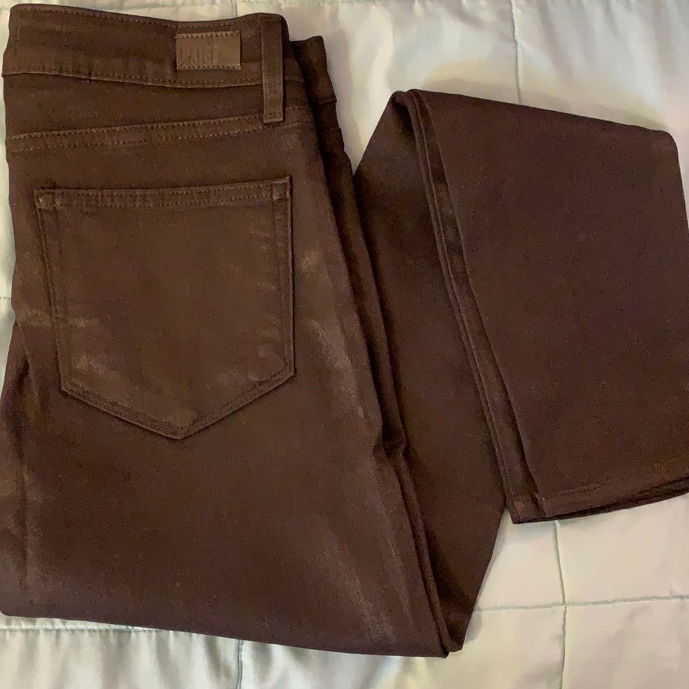 Paige Verdugo Black Coated Skinny Jeans